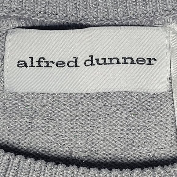 Alfred Dunner Womens Silver Sparkle Short Sleeve Sweater Blouse Size Large - Picture 4 of 12